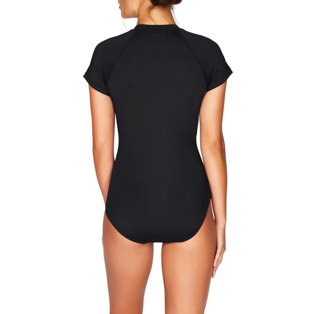 Sea Level Front Zip OnePiece Swimsuit Black Nwot Gem